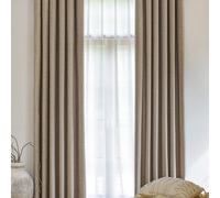1 pièce/2 pièces Rideaux gris en lin imitation de couleur unie, 100% occultants uniques avec un blindage complet, poids élevé de 280 grammes en fibre de polyester, convient pour les rideaux thermiques
