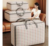 1 pièce/2 pièces Sac de rangement en tissu non tissé laminé épais et grande capacité, design exclusif. Sac de déménagement rectangulaire non tissé minimaliste extra large et grande capacité. Sac de ra