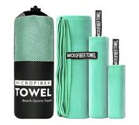 1 pièce/2 pièces Serviette de sport à double face en microfibre à séchage rapide, vert menthe, absorbante, anti-sable, portable pour le yoga, la natation, la randonnée, les sports L,M,XL,XXL,50x110cm,