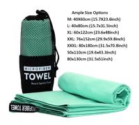 1 pièce/2 pièces Serviette de sport en microfibre à séchage rapide double face, vert menthe, absorbante, anti-sable, portable, convient pour le yoga, la natation, la randonnée, les sports de plein air