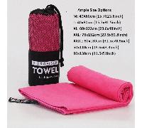 1 pièce/2 pièces Serviette de sport en microfibre double face à séchage rapide, serviette de yoga/natation/randonnée/sport en plein air absorbante et anti-adhérente, rose rouge L,M,XL,XXL,50x110cm,80x