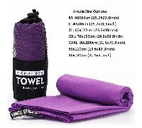 1 pièce/2 pièces Serviette de sport et fitness à double face en microfibre, séchage rapide, violet, absorbante, anti-sable, portable pour le yoga, la natation, la randonnée et le camping L,M,XL,XXL,50