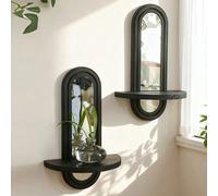 1 pièce/2 pièces Set Cadre de miroir mural DIY en arc, Étagère de rangement murale décorative moderne, Organisateur suspendu minimaliste pour coiffeuse, Décoration de cadre de miroir élégante, Convien