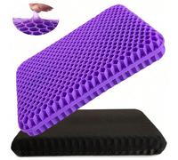 1 pièce/2 pièces/set Coussin de siège en gel confortable et respirant avec housse antidérapante, design en nid d'abeille épais et respirant absorbant la pression, coussin de siège de chaise de bureau 