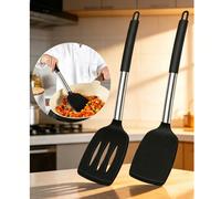 1 pièce/2 pièces Spatule en silicone, Spatule anti-adhésive, Retourneur de crêpes, Grande spatule ajourée en silicone, Outil de cuisine, Convient pour la cuisson, la pâtisserie, la friture, la cuisine