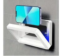 1 pièce/2 pièces Support de téléphone de douche étanche sans perçage, étui de téléphone mural de salle de bain avec écran tactile anti-buée, réglable à 60°, sans trace, convient à tous les téléphones,