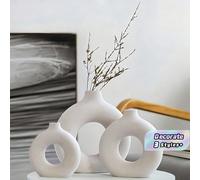 1 pièce/2 pièces Vase rond blanc mat, décoration d'intérieur moderne, style nordique minimaliste bohème pour mariage, table à manger, fête, salon, chambre à coucher, cadeaux d'anniversaire et de remis
