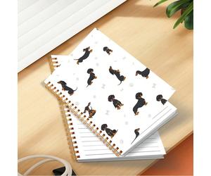 1 pièce, 2 styles, cahier à spirale de format A5 avec thème de teckel, papier épais, planificateur hebdomadaire à lignes de collège, motifs mignons de chiens et de chats, convient pour le bureau, l'éc