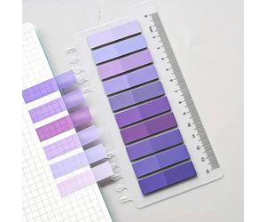 1 pièce 200 feuilles de notes adhésives en matériau PET coloré, inscriptible, réutilisable, marque-pages semi-transparents, marqueurs de page auto-adhésifs, convient pour les classeurs et les index, f