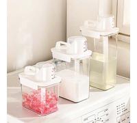 1 pièce/2pcs Boîte de rangement hermétique transparente pour détergent à lessive avec tasse à mesurer, bocal de rangement anti-humidité pour capsules de lessive, grains, bouteille de rangement multifo