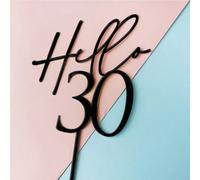 1 pièce/3 pièces/5 pièces Cake Topper personnalisé en acrylique noir "Hello" Âge 18/30/40/50/60, convient pour la décoration de gâteau d'anniversaire noir-3pcs,noir-5pcs,noir-1pcPMMA