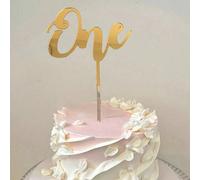 1 pièce/3 pièces/5 pièces Lettres acryliques "ONE" Décoration de gâteau pour 1er anniversaire/baptême Taille Unique,5 pièces,3 piècesPMMA