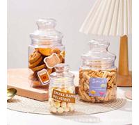 1 pièce/3 pièces Bocal à biscuits et bonbons en plastique transparent - Boîte de rangement hermétique en plastique pour la cuisine, les fêtes et les cadeaux 1pc-m,1 pièce-l,3 pièces (S+M+L),1 piècePET