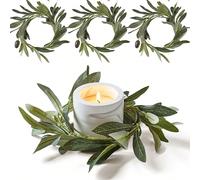 1 pièce/3 pièces Couronnes de bougies Couronnes de feuilles d'olive miniatures pour armoire de cuisine, couronnes de bougies suspendues, couronnes d'olivier pour décoration de porte d'entrée, armoire,