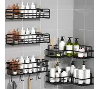 1 pièce/3 pièces Étagère de salle de bain, Panier de douche, Étagère de rangement triangulaire sans perçage pour salle de bain et cuisine, Étagère de rangement de salle de bain sans perçage Accessoire