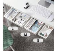 1 pièce/3 pièces Organisateur de tiroir amovible de style japonais sous le bureau avec patin adhésif pour rangement caché L,M,S,Petite taille simple,Grande taille simple,3 pièces (S+M+L),Un (petit)Pol
