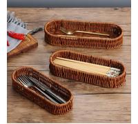 1 pièce/3 pièces Panier à couverts tressé, Porte-baguettes, Panier d'égouttage de fruits, Organisateur d'ustensiles L,M,S,Ensemble (S+M+L),Rectangle (S+M+L),Taille rectangulaire M,Taille L rectangulai