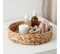 1 pièce/3 pièces Panier de rangement rond tressé à la main, plateau de service rond, plateau de présentation pour camping, salon, ferme, plateau cadeau tressé, panier d'étagère, convient pour ranger d