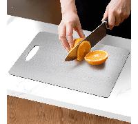 1 pièce/3 pièces Planche à découper en acier inoxydable, planche à découper anti-moisissure réversible, facile à nettoyer, planche à pétrir épaisse, planche à découper pour légumes et fruits en stock