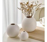 1 pièce/3 pièces Vase rond décoratif, style nordique Ins moderne minimaliste, décoration d'arrangement floral pour bureau, maison et entrée L,M,S,Un ensemble de 3 pièces (S+M+L)SAN