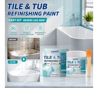 1 pièce 300g/10,58oz Peinture de rénovation pour carrelage et baignoire avec pinceau, revêtement de resurfaçage de baignoire à base d'eau, restaurateur de céramique imperméable et résistant aux rayure
