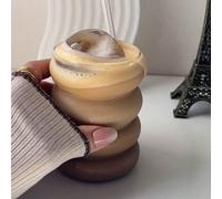 1 pièce, 350 ml Tasse en verre forme de chenille, tasse à eau en verre résistant à la chaleur, tasses à café glacé, verres à boire pour jus, lait, thé et plus, articles scolaires pour l'été et l'hiver