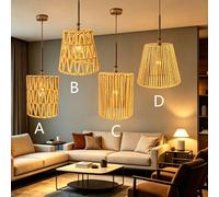 1 pièce/3pcs/4pcs Abat-jour de suspension en corde de papier tressé à la main style chinois et sud-est asiatique, décoration de lampe pour maison d'hôtes, hôtel, salon, chambre à coucher et salle à ma