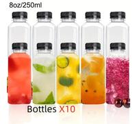 1 pièce/4 pièces/10 pièces - 120 ml/250 ml/450 ml - Bouteille de jus en plastique transparent anti-fuite - Idéal pour contenir des smoothies, du lait et des boissons maison - Récipient à jus/bouteille