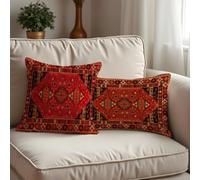 1 pièce/4 pièces, 45 x 45 cm/30 x 50 cm, coussins décoratifs en polyester de style bohème rouge et noir avec motif géométrique. Housses de coussin de style bohème pour la décoration de la chambre, du