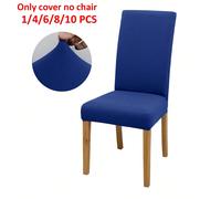 1 pièce/4 pièces/6 pièces/8 pièces/10 pièces Housse de chaise de couleur unie en soie de lait, housse de chaise à dîner en polyester et élasthanne Taille Unique,4 pièces,6 pièces,8 pièces,10 piècesUni