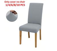 1 pièce/4 pièces/6 pièces/8 pièces/10 pièces Housse de chaise en couleur unie en soie de lait, housse de chaise de salle à manger élastique en polyester Taille Unique,4 pièces,6 pièces,8 pièces,10 piè