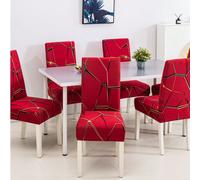 1 pièce/4 pièces/6 pièces Housse de chaise amovible, motif imprimé, extensible, convient pour la salle à manger, la chambre, le salon, la décoration de la maison, la décoration de fête 1 pièce,4 pièce