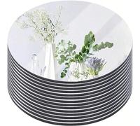 1 pièce/4 pièces/8 pièces/12 pièces Set de plateaux de bougie miroir rond, Plateau miroir rond de 8 pouces, Carreau de miroir en verre rond pour centre de table, décoration de mariage et de fête, déco
