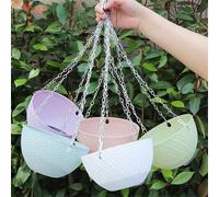 1 pièce/4 pièces Jardinière suspendue - Pot de fleurs en plastique auto-arrosant bleu/vert/rose/violet pour plantes vertes d'intérieur et d'extérieur Violet 1 pièce,Racine de lotus rose 1pc,Vert 1 piè