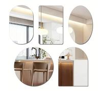 1 pièce/4 pièces Miroirs en forme de chat mignons, carrés, ovales, ronds, arches. Autocollants muraux décoratifs en acrylique. Miroirs auto-adhésifs, convenant pour la chambre, le salon, la salle de b