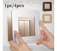 1 pièce/4 pièces Panneau de commutateur minimaliste en acrylique, couvercle de protection de commutateur, autocollant décoratif de commutateur mural, accessoire décoratif de commutateur pour la maison