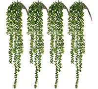 1 pièce/4 pièces Plantes en cascade artificielles de succulentes suspendues, fausses plantes de perles pour décoration murale, maison, jardin et extérieur (27 pouces de longueur chacun). Plante de per
