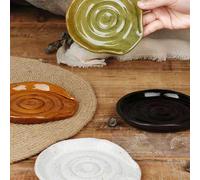 1 pièce/4 pièces Repose-cuillère en céramique pour cuisinière, accessoire de décoration de style ferme moderne pour spatules, cuillères ou pinces Noir 1 pièce,4 pièces,Vert 1PC,Blanc 1 pièce,Marron 1P
