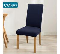 1 pièce/4PCS/6PCS Housse de chaise en soie de lait de couleur unie, housse de chaise de salle à manger élastique en polyester Taille Unique,4 pièces,6 piècesUnicolorePolyester