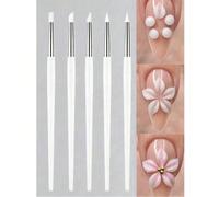 1 pièce/5/6/11/26/27 pièces Ensemble d'outils pour nail art blanc, comprenant 5 pinceaux de sculpture en silicone acrylique, 5 stylos à pointe double, 15 pinceaux pour nail art, 1 pièce palette en rés