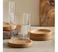 1 pièce/5 pièces/6 pièces Dessous de verre en liège japonais doux rond Tapis d'isolation thermique Soucoupe de tasse à thé créative surélevée Tapis pour tasse à café, Petit tapis rond rétro de soucoup