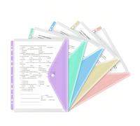 1 pièce/5 pièces Classeurs transparents A4, Classeurs épais en PP à bords colorés et imperméables, Lot de 5, Chacun peut contenir jusqu'à 200 feuilles, Retour à l'école, Classeur grande capacité, Avec