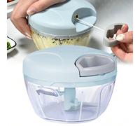 1 Pièce 500 Ml Processeur De Nourriture Manuel Portable Pour Hachoir À Légumes, Presse-ail, Hachoir À Oignons, Fruits, Et Herbes, Choisisseur Alimentaire À Main, Vert 13*9.5 cm (5*3.7 pouces)Acier ino