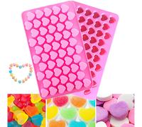 1 Pièce 55 Moule À Cire En Silicone De Fonte En Forme De Coeur Rose, Mini Moules De Bonbons Sucrés De Glaçons De Savon Pour La Saint-valentin Taille UniqueSilicone