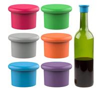 1 pièce/6 pièces Bouchon de vin en silicone simple et facile à utiliser, bouchon de vin en silicone réutilisable, convient pour les bouteilles de vin, de bière, de champagne, pour le lave-vaisselle, g