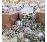 1 pièce/6 pièces Boule disco argentée, décoration de fête suspendue à la mode et amusante, convient pour les grandes fêtes comme les anniversaires, décoration de la maison, décoration de la chambre, d