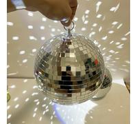 1 pièce/6 pièces Boule disco argentée, décoration de fête suspendue, convient pour Noël, fête d'anniversaire et autres grandes décorations de fête suspendues. Choix idéal pour ajouter un charme vintag