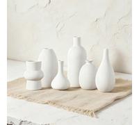 1 pièce/6 pièces Set de 6 vases en céramique de haute qualité, en biscuit non émaillé. Ornements de bureau pour arrangement de fleurs artificielles. Idéal pour les accessoires photo, la maison, l'hôte