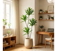 1 pièce 66-98cm Plante artificielle tropicale de bambou de lys, grand arbre de dracaena faux en plastique, branches d'arbres en bois de brésil, feuilles de maïs factices, plante de palmier réaliste po