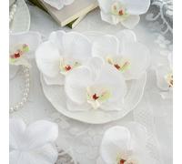 1 pièce/6pcs/30pcs Pétales d'orchidée, têtes de fleurs artificielles Phalaenopsis en PU toucher réel de 3,9 pouces, têtes d'orchidées papillon fausses en vrac pour décoration de bouquet floral de mari